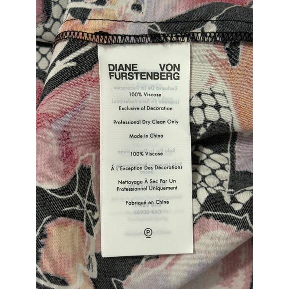 Diane Von Furstenberg Erica Midi Shirt Dress Women's 10 Floral Designer DVF - Picture 13 of 13